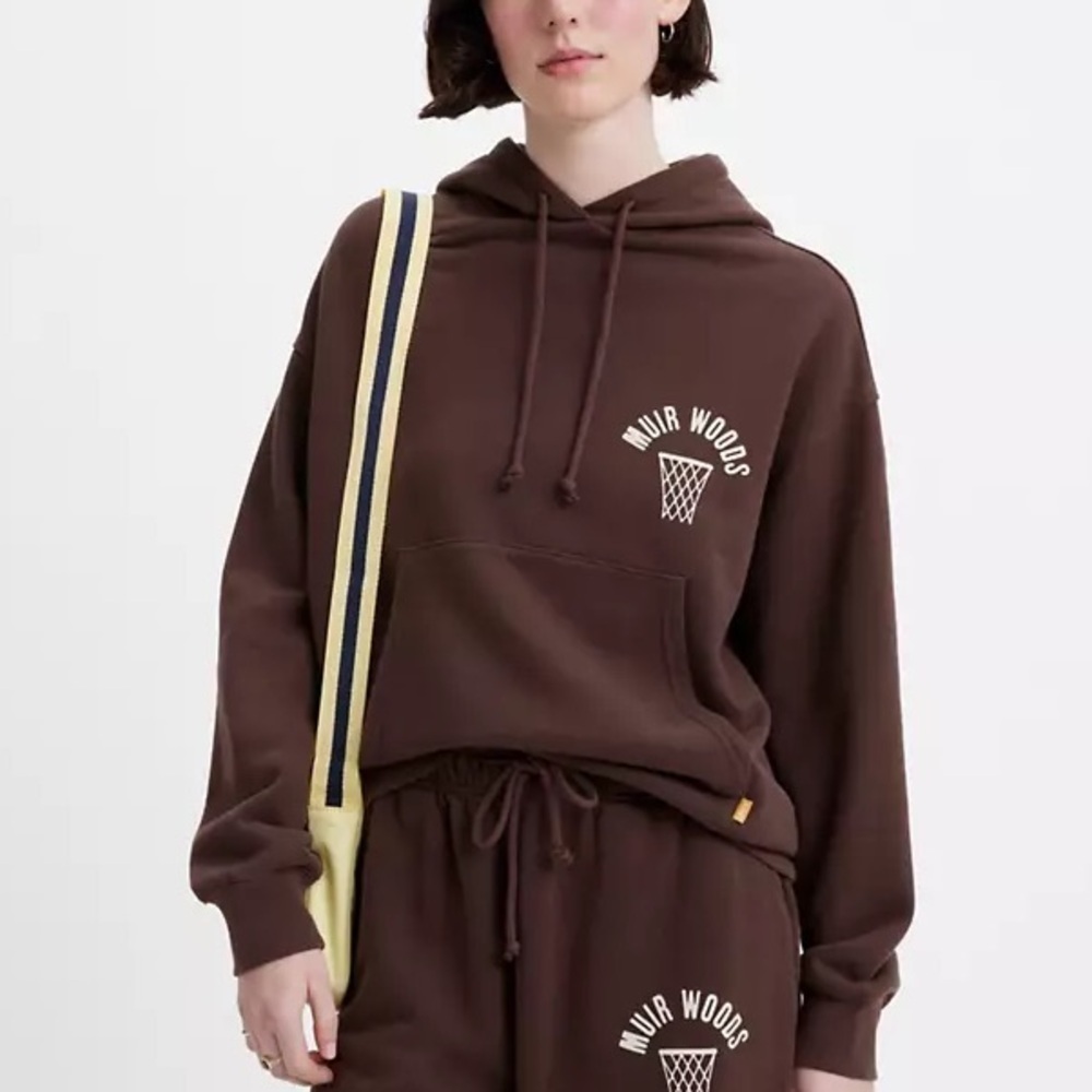 Levi’s Gold Tab Brown Muir Woods Hoodie Pullover Casual Sweatshirt Size Medium
